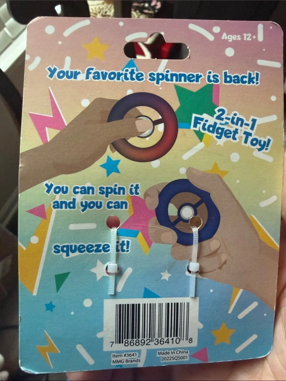 Fidget pop squeezable spinners assorted colors set of 36